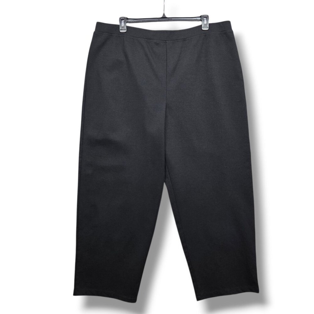 Eileen Fisher Striaght Pant Womens 3X Ponte Yoke Black‎ Stretch